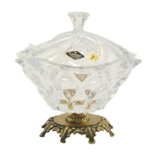 Bomboniera kryształ +mosiądz 18cm BSA/BO